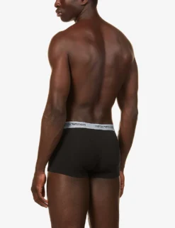 Emporio Armani Pack Of Three Logo-embellished Stretch-cotton Boxers -Falkeis Store R03804553 NERO ALT02