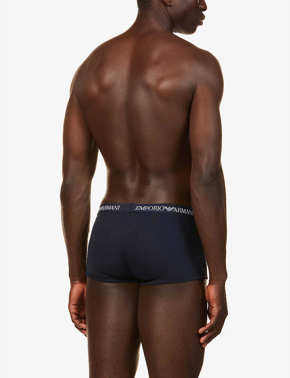 Emporio Armani Logo-print Stretch-cotton Trunks Pack Of Three 3 Emporio Armani Logo-print Stretch-cotton Trunks Pack Of Three - Image 3