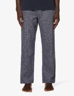 Braemar Cotton-flannel Pyjama Bottoms 7 Braemar Cotton-flannel Pyjama Bottoms -Falkeis Store R03805077 NAVY ALT02