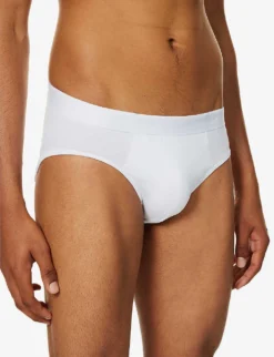 Jack Branded-waistband Stretch-cotton Briefs 7 Jack Branded-waistband Stretch-cotton Briefs -Falkeis Store R03805084 WHITE ALT03