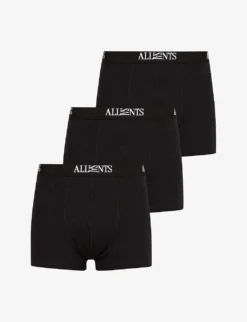 AllSaints Pack Of Three Wren Regular-fit Stretch-cotton Boxer Briefs