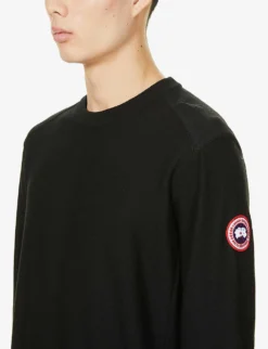 Canada Goose Dartmouth Brand-patch Wool Jumper -Falkeis Store R03833282 BLACK ALT04