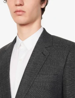 Sandro Legacy Single-breasted Wool Blazer -Falkeis Store R03851777 NOIRGRIS ALT04