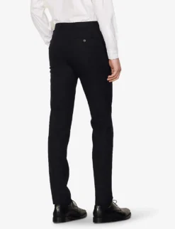 Sandro Berkeley Slim-fit Tapered Wool Trousers -Falkeis Store R03851778 BLEUS ALT03