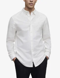 AllSaints Hermosa Logo-embroidered Relaxed-fit Cotton Shirt 7 AllSaints Hermosa Logo-embroidered Relaxed-fit Cotton Shirt -Falkeis Store R03852450 WHITE ALT02