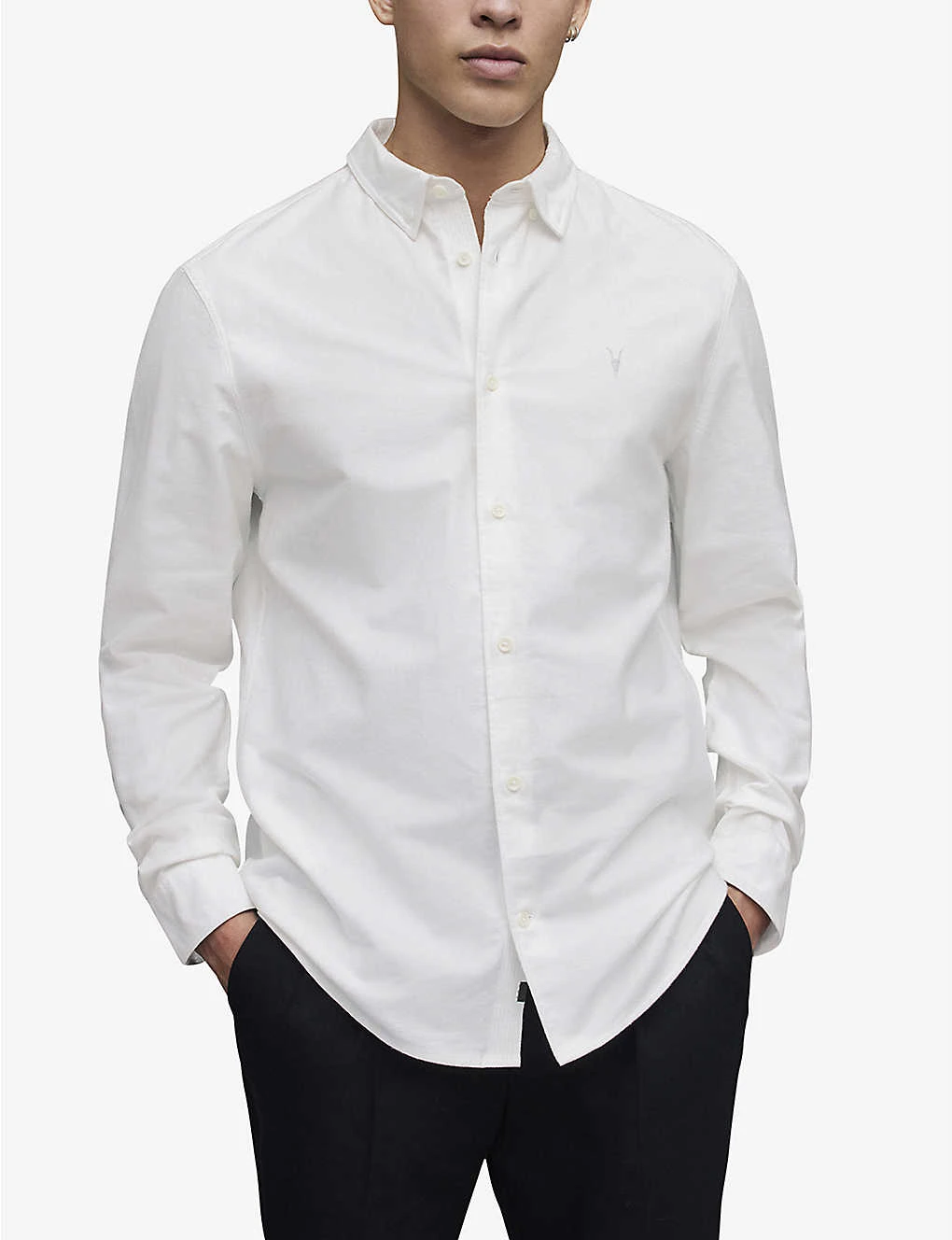 AllSaints Hermosa Logo-embroidered Relaxed-fit Cotton Shirt 3 AllSaints Hermosa Logo-embroidered Relaxed-fit Cotton Shirt - Image 3