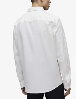 AllSaints Hermosa Logo-embroidered Relaxed-fit Cotton Shirt 8 AllSaints Hermosa Logo-embroidered Relaxed-fit Cotton Shirt -Falkeis Store R03852450 WHITE ALT03