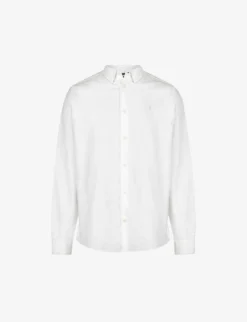 AllSaints Hermosa Logo-embroidered Relaxed-fit Cotton Shirt