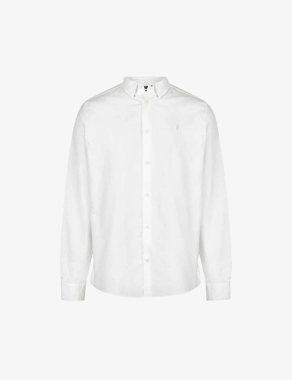 AllSaints Hermosa Logo-embroidered Relaxed-fit Cotton Shirt 1 AllSaints Hermosa Logo-embroidered Relaxed-fit Cotton Shirt