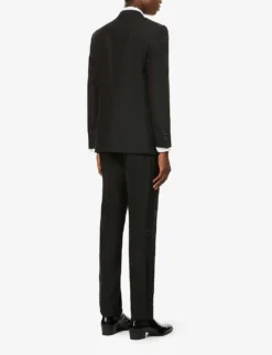 CORNELIANI Single-breasted Regular-fit Wool Tuxedo Suit -Falkeis Store R03868070 BLACK ALT02