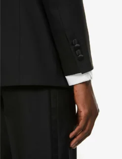 CORNELIANI Single-breasted Regular-fit Wool Tuxedo Suit -Falkeis Store R03868070 BLACK ALT06