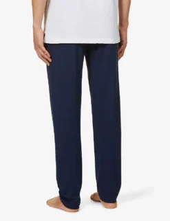 HANRO Relaxed-fit Straight-leg Stretch-woven Pyjama Bottoms -Falkeis Store R03868105 DEEPNAVY ALT03