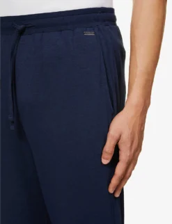 HANRO Relaxed-fit Straight-leg Stretch-woven Pyjama Bottoms -Falkeis Store R03868105 DEEPNAVY ALT04