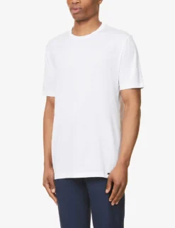 HANRO Night & Day Crewneck Cotton Pyjama Top -Falkeis Store R03868107 WHITE ALT02