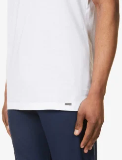 HANRO Night & Day Crewneck Cotton Pyjama Top -Falkeis Store R03868107 WHITE ALT04