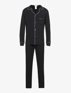 Eberjey William Contrast-piping Stretch-jersey Pyjama Set