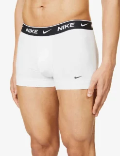 Nike Pack Of Three Branded Regular-fit Stretch-cotton Trunks 7 Nike Pack Of Three Branded Regular-fit Stretch-cotton Trunks -Falkeis Store R03878365 WHITE ALT03