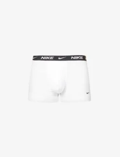 Nike Pack Of Three Branded Regular-fit Stretch-cotton Trunks