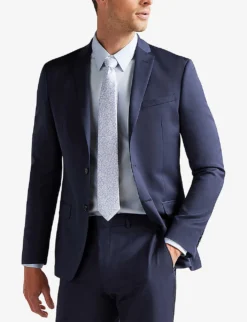 Ted Baker Perthjs Single-breasted Wool Suit Jacket -Falkeis Store R03907676 NAVY ALT02