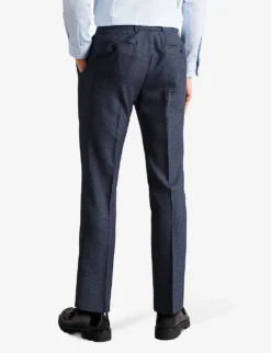 Ted Baker Cleets Slim-fit Mid-rise Wool-blend Suit Trousers -Falkeis Store R03908554 NAVY ALT03