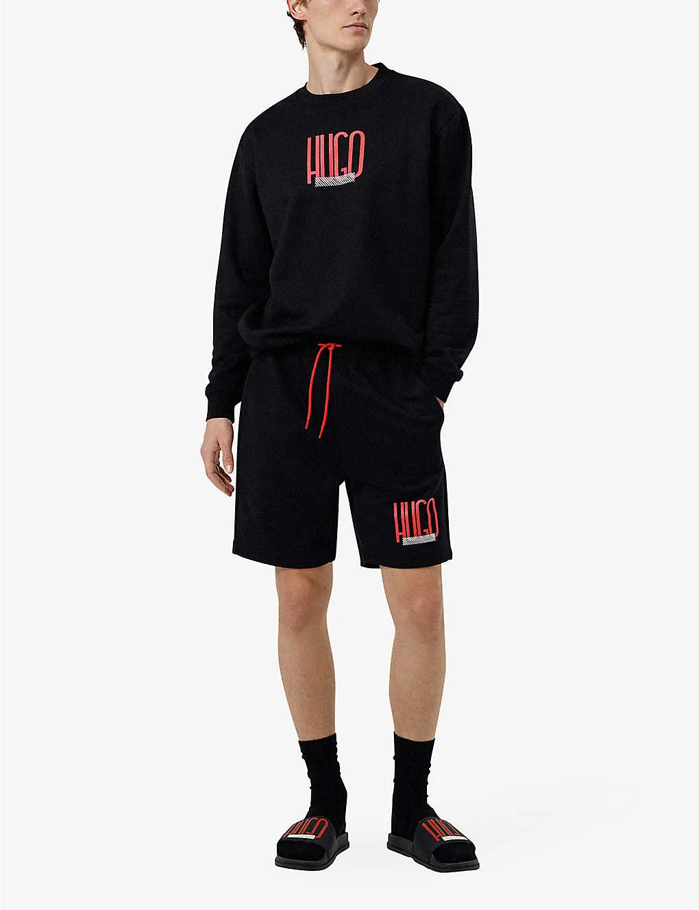 Hugo Logo-print Regular-fit Cotton-jersey Shorts 2 Hugo Logo-print Regular-fit Cotton-jersey Shorts - Image 2