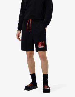 Hugo Logo-print Regular-fit Cotton-jersey Shorts 7 Hugo Logo-print Regular-fit Cotton-jersey Shorts -Falkeis Store R03920177 BLACK ALT02