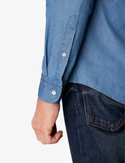 ETON Button-down Slim-fit Denim-twill Shirt -Falkeis Store R03920283 DARKBLUE ALT04