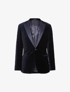 Reiss Ace Single-breasted Stretch-velvet Blazer