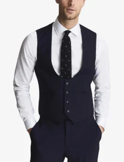 Reiss Bold Slim-fit Horseshoe Wool Waistcoat -Falkeis Store R03924758 NAVY ALT02