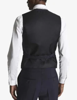 Reiss Hope Travel Wool-blend Fitted Waistcoat -Falkeis Store R03924767 NAVY ALT03