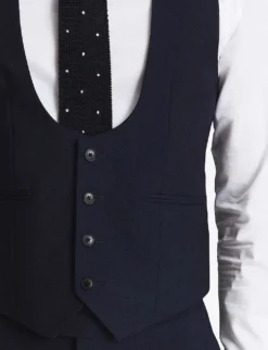 Reiss Hope Travel Wool-blend Fitted Waistcoat -Falkeis Store R03924767 NAVY ALT05