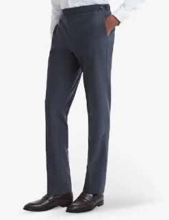 Reiss Fine Pressed-crease Wool Trousers 7 Reiss Fine Pressed-crease Wool Trousers -Falkeis Store R03924850 AIRFORCEBLUE ALT02