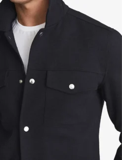 Reiss Jerry Stretch-woven Overshirt -Falkeis Store R03925199 NAVY ALT04