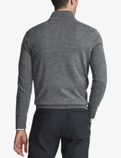 Reiss Blackhall Zip-neck Merino-wool Jumper -Falkeis Store R03925317 MIDGREYMELANG ALT03