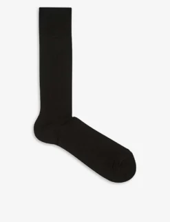 Reiss Fela Ribbed Stretch-cotton Socks