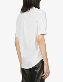 Alexander McQueen Brad Pitt Slim-fit Stretch-cotton Shirt 8 Alexander McQueen Brad Pitt Slim-fit Stretch-cotton Shirt -Falkeis Store R03929358 WHITE ALT03