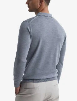 Reiss Trafford Wool Knitted Polo Shirt 8 Reiss Trafford Wool Knitted Polo Shirt -Falkeis Store R03932615 DENIMMELANGE ALT03
