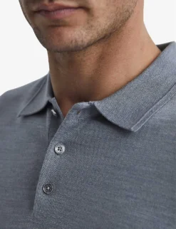 Reiss Trafford Wool Knitted Polo Shirt 9 Reiss Trafford Wool Knitted Polo Shirt -Falkeis Store R03932615 DENIMMELANGE ALT04