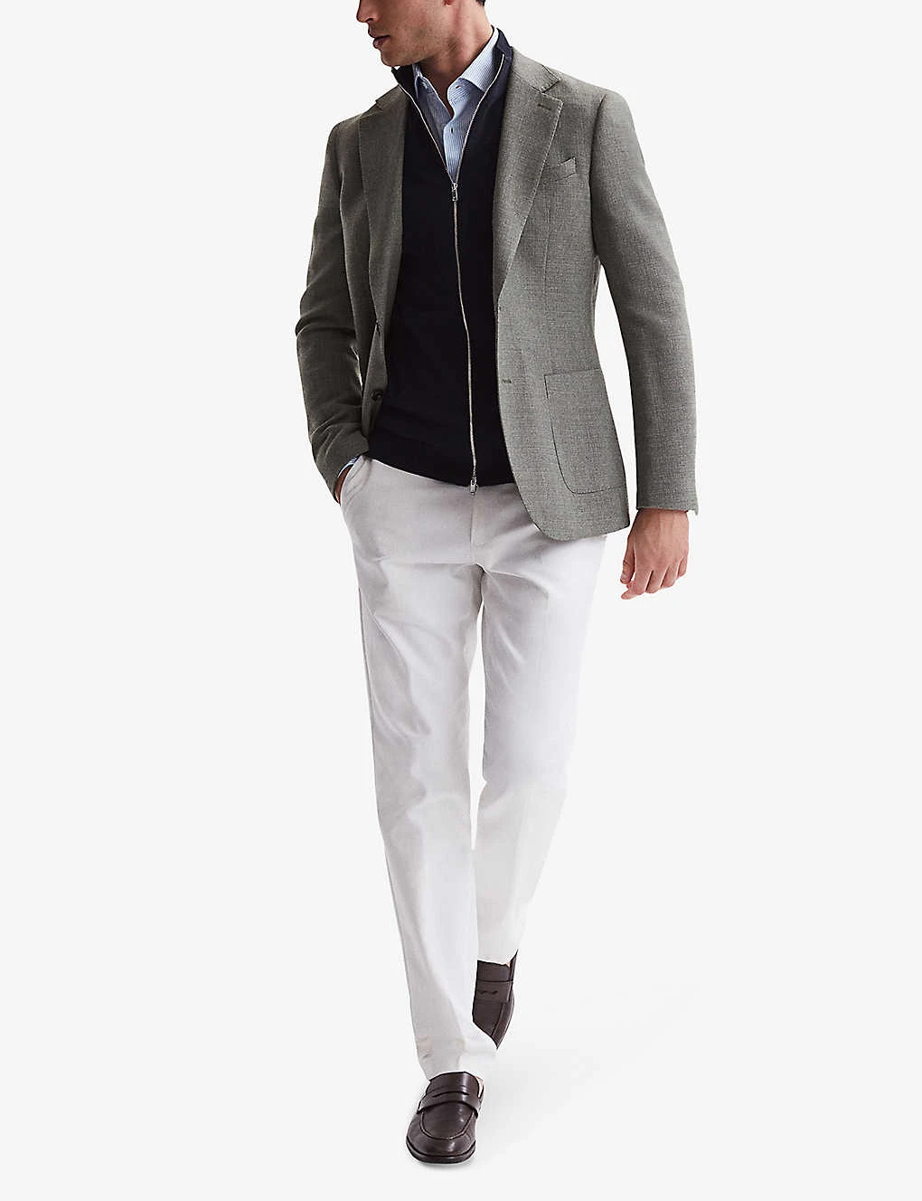 Reiss Hampshire Funnel-neck Zip-through Merino-wool Cardigan 2 Reiss Hampshire Funnel-neck Zip-through Merino-wool Cardigan - Image 2