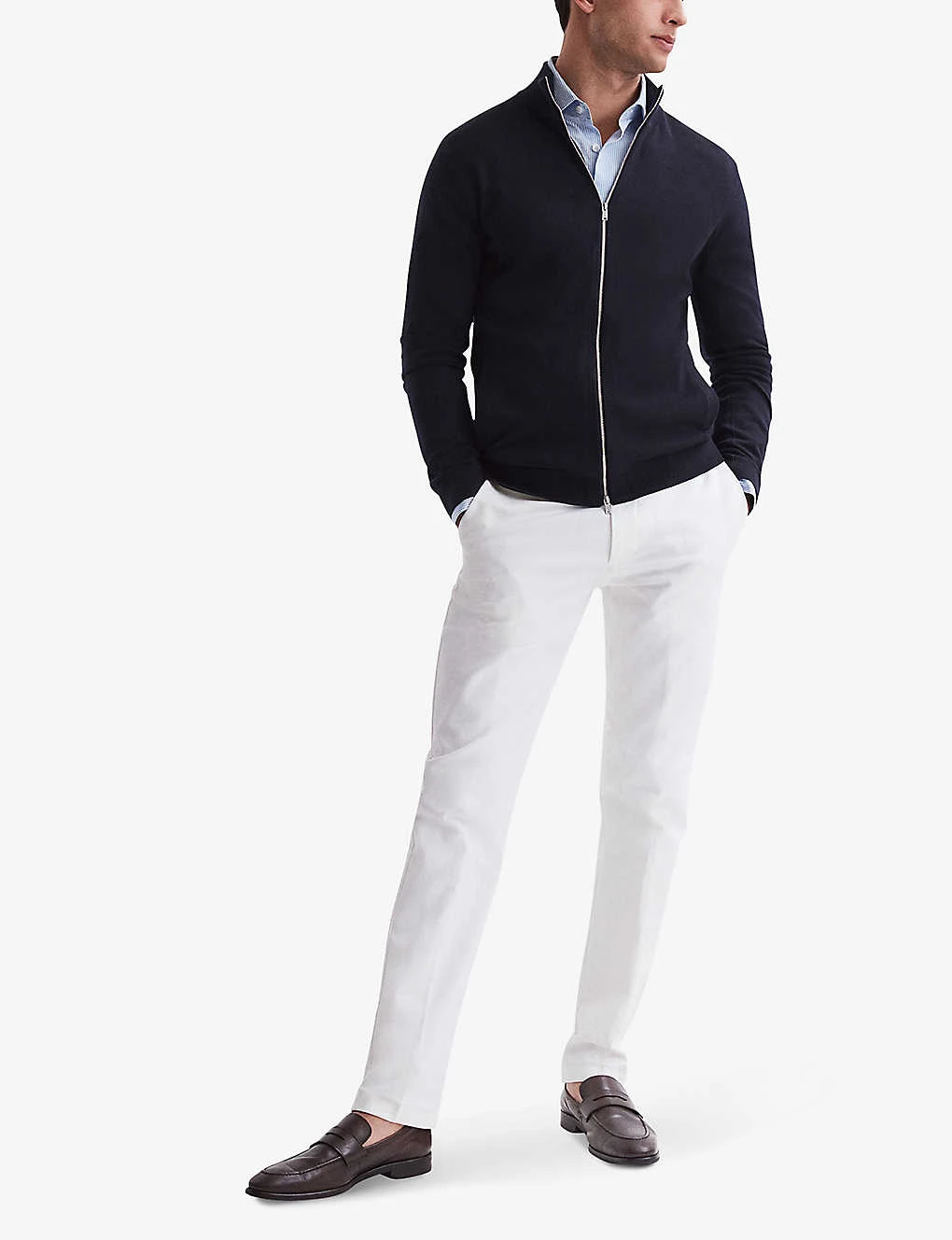 Reiss Hampshire Funnel-neck Zip-through Merino-wool Cardigan 3 Reiss Hampshire Funnel-neck Zip-through Merino-wool Cardigan - Image 3