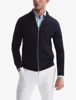 Reiss Hampshire Funnel-neck Zip-through Merino-wool Cardigan 9 Reiss Hampshire Funnel-neck Zip-through Merino-wool Cardigan -Falkeis Store R03936112 NAVY ALT04