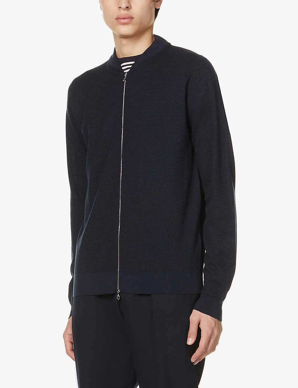 JOHN SMEDLEY Baseball-collar Long-sleeved Wool Jacket 3 JOHN SMEDLEY Baseball-collar Long-sleeved Wool Jacket - Image 3