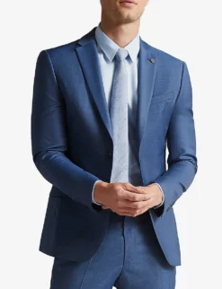 Ted Baker Camdejs Single-breasted Slim-fit Wool Suit Jacket -Falkeis Store R03939847 LTBLUE ALT02
