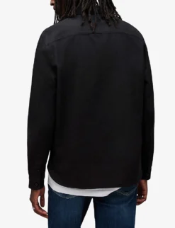 AllSaints Arden Relaxed-fit Organic-cotton Shirt -Falkeis Store R03966466 JETBLACK ALT03