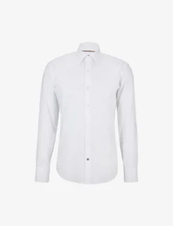 Boss Regular-fit Long-sleeved Cotton-poplin Shirt