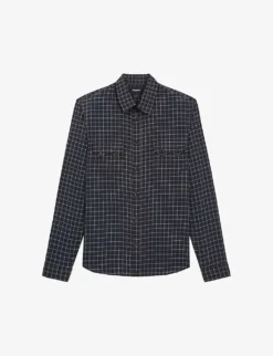 THE KOOPLES Checked Long-sleeved Stretch-cotton Shirt