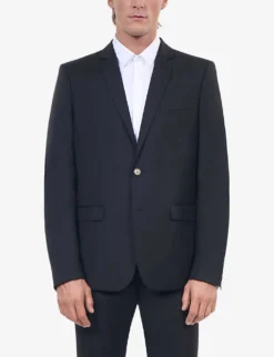 THE KOOPLES Single-breasted Slim-fit Wool Suit Jacket -Falkeis Store R03989378 BLA01 ALT02