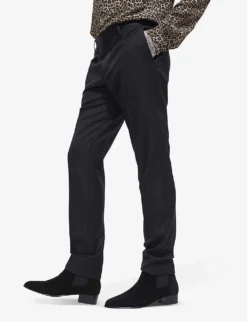 THE KOOPLES Slim-fit Straight-leg Wool Suit Trousers 7 THE KOOPLES Slim-fit Straight-leg Wool Suit Trousers -Falkeis Store R03989413 BLA01 ALT02