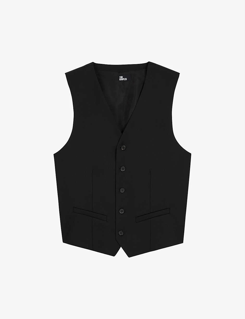 THE KOOPLES Darted-front Slim-fit Wool Waistcoat 1 THE KOOPLES Darted-front Slim-fit Wool Waistcoat