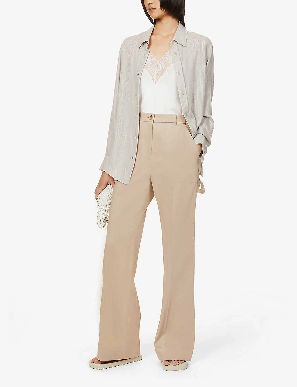 Unisex Rose Quartz Checked Cashmere Shirt 2 Unisex Rose Quartz Checked Cashmere Shirt - Image 2